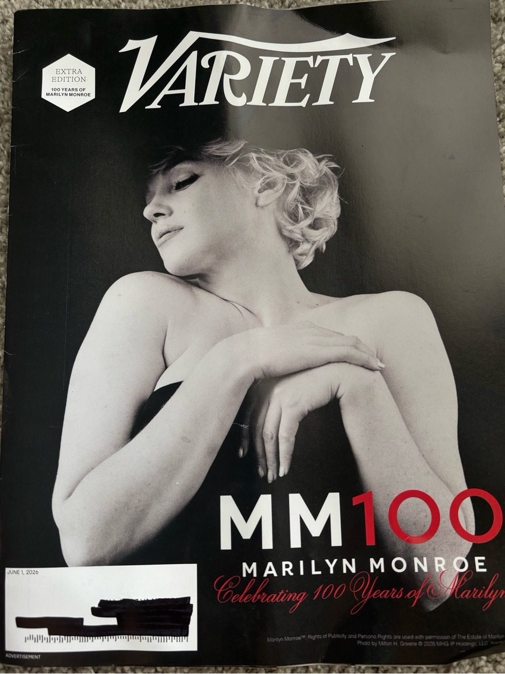 Variety’s Magazine MM100 Marilyn Monroe June 1, 2026